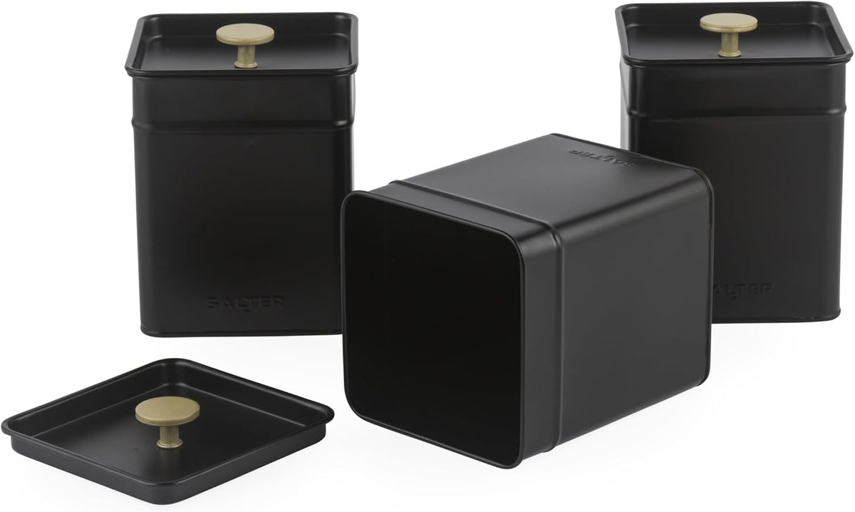 Salter Alchemy Tea, Coffee & Sugar Canister Set BW14370 (Black/Gold)