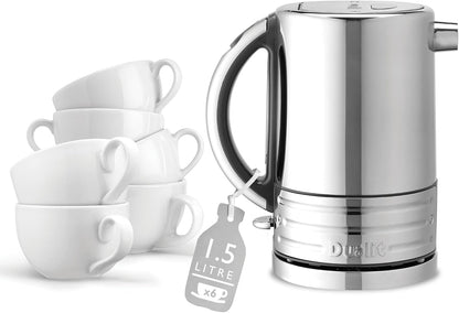 Dualit Architect Kettle & 4 Slice Toaster Matching Kitchen Set (Grey Trim)