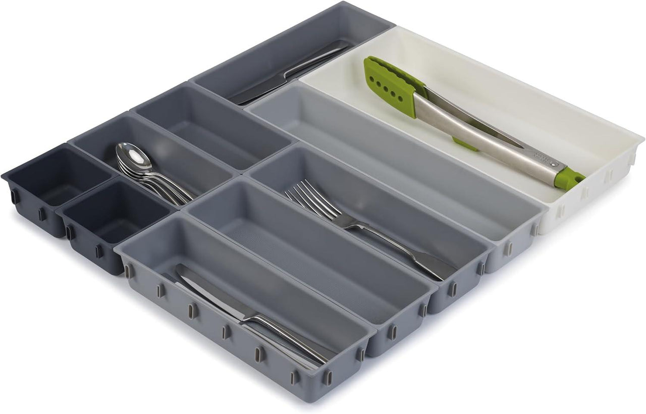 Joseph Joseph Blox 10-piece Grey Plastic Storage Trays Drawer Organiser 85200 - Vibe Home