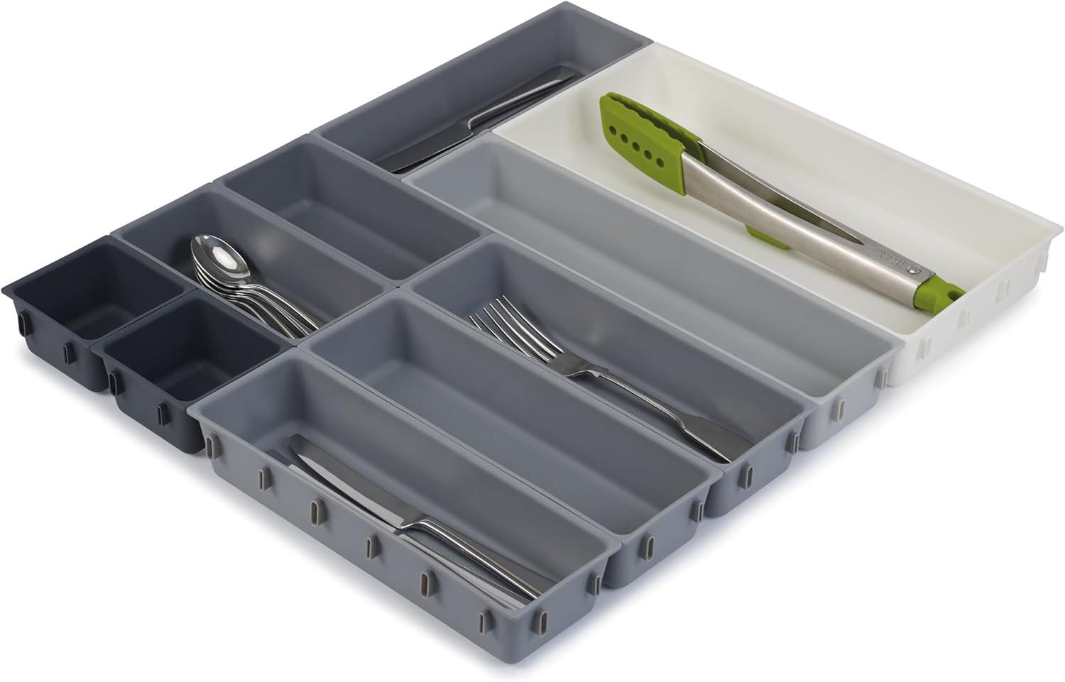 Joseph Joseph Blox 10-piece Grey Plastic Storage Trays Drawer Organiser 85200 - Vibe Home
