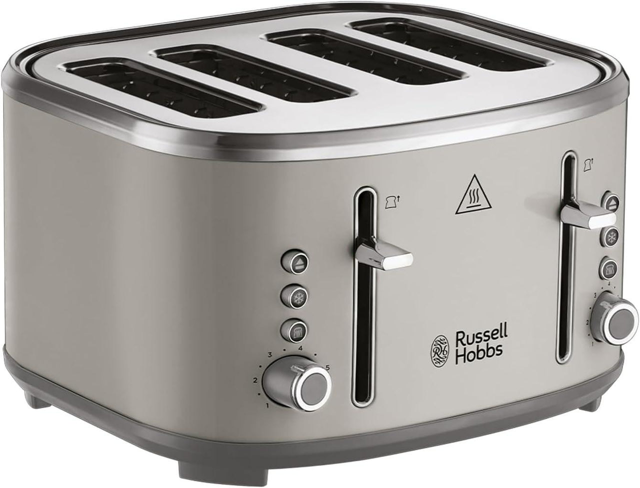 Mocha 4-slice toaster with wide slots and front control dials