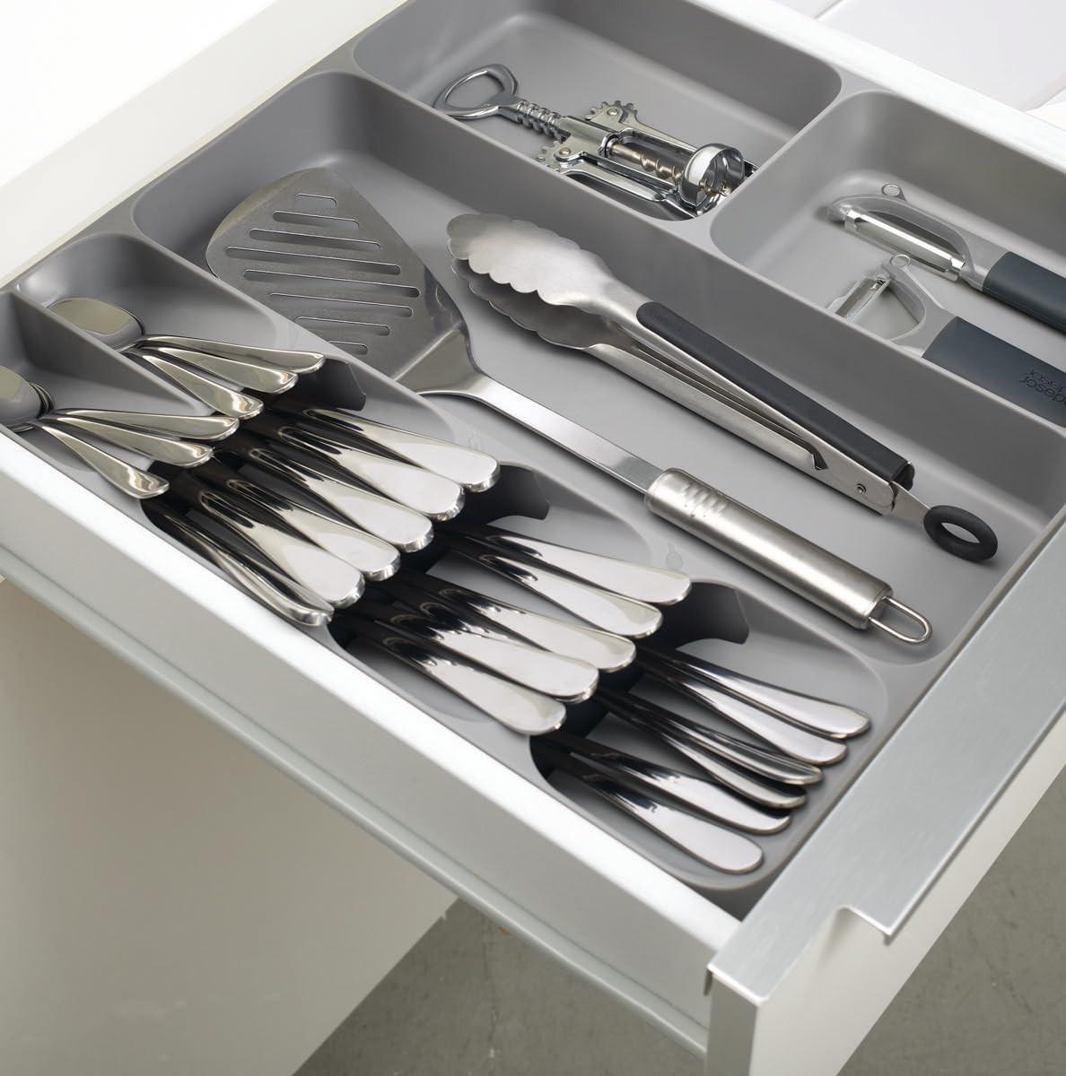 Joseph Joseph Grey DrawerStore Cutlery Kitchen Utensils Drawer Organiser 85127 - Vibe Home