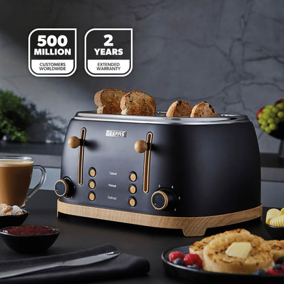 Geepas GEEPAS NordiQ 4 Slice Toaster GBT36561UK-BK (Black)