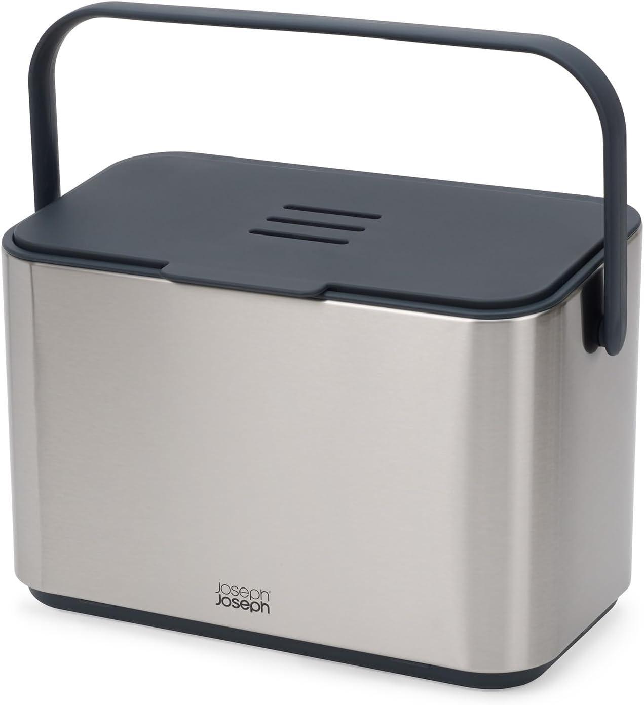 Joseph Joseph Collect 4 Stainless Steel Food Waste Caddy with Odour Filter 30145 - Vibe Home