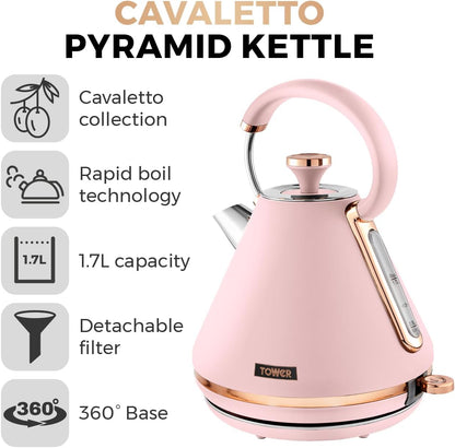 Tower Cavaletto Kettle Marshmallow Pink & Rose Gold T10044PNK