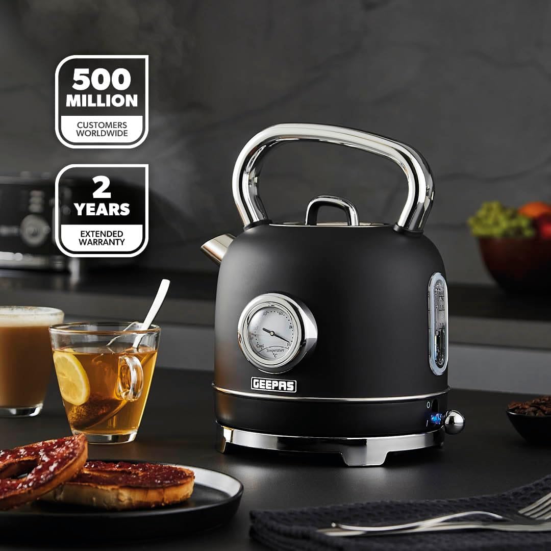 GEEPAS Retrovive Kettle GK38074UK-BK (Black)