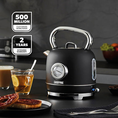 GEEPAS Retrovive Kettle GK38074UK-BK (Black)