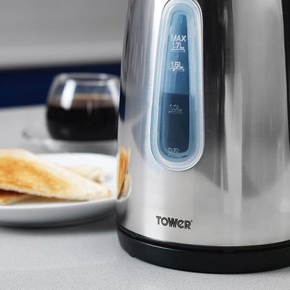 Tower Infinity Kettle & 2 Slice Toaster Kitchen Set (Black Sparkle)