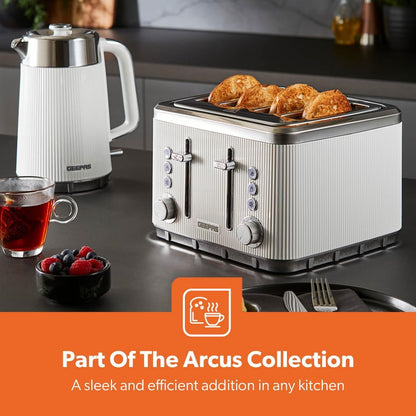 GEEPAS Arcus 4 Slice Toaster GBT36571UK-WT (White)