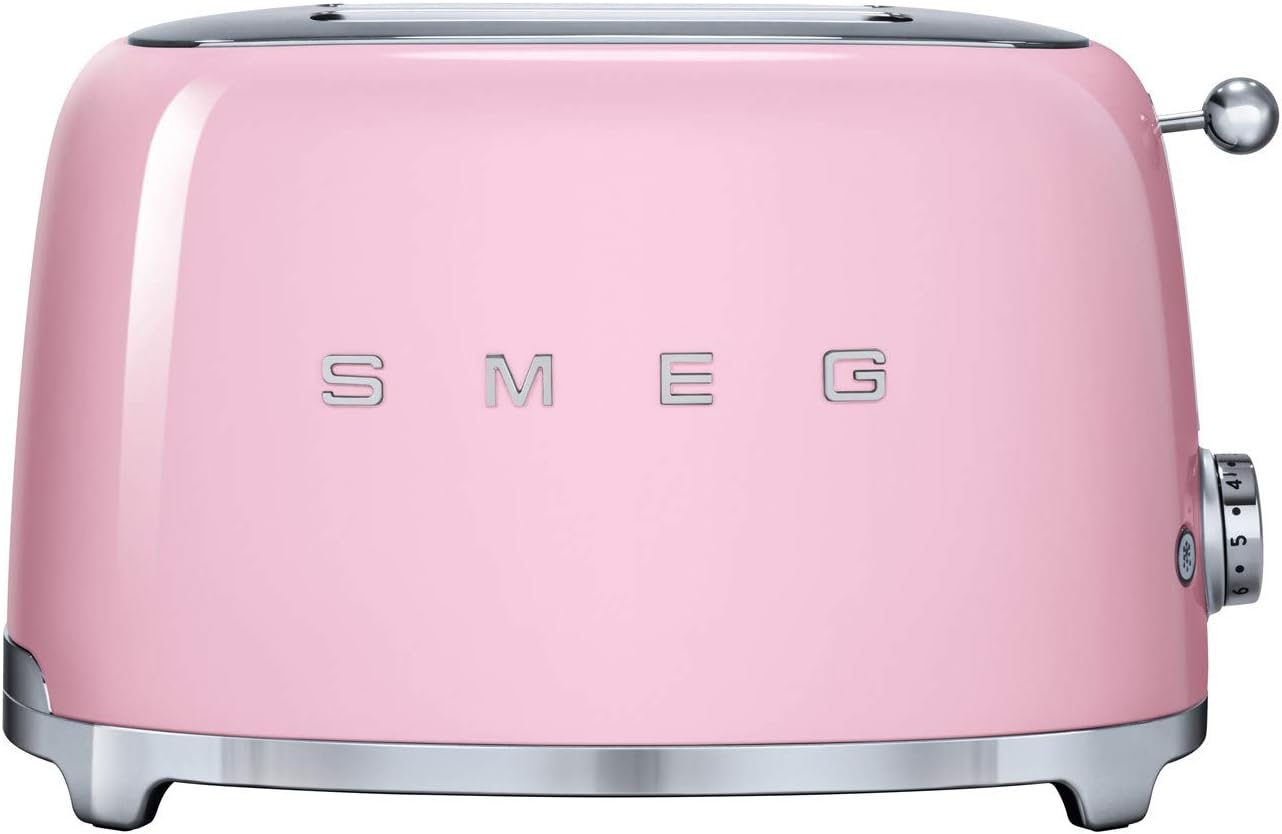 SMEG Pink 2 Slice Toaster Extra Wide Slots Retro 50's TSF01PKUK