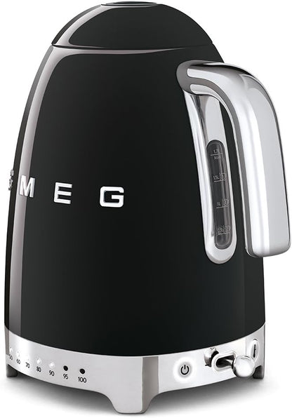 Smeg KLF04BLUK Variable Temperature Kettle 3D Logo Black