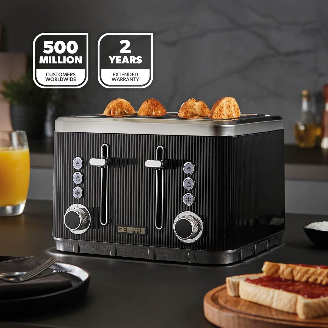 Geepas GEEPAS Arcus 4 Slice Toaster GBT36571UK-BK (Black)