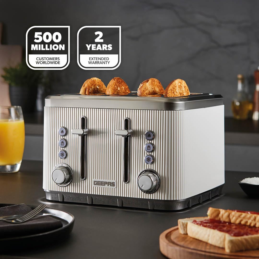 GEEPAS Arcus 4 Slice Toaster GBT36571UK-WT (White)
