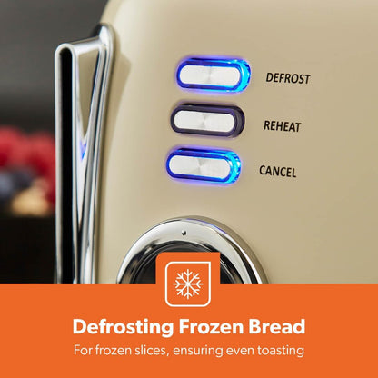 GEEPAS Retrovive 4 Slice Toaster GBT36564UK-CR (Vintage Cream)