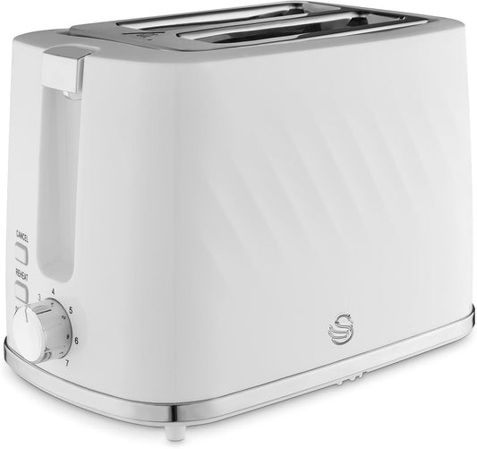 Swan White Windsor 2 Slice Toaster Self-Centring Functions ST14071WHT