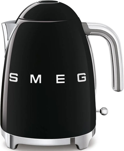 SMEG Retro Kettle & 4 Slice Toaster Matching Kitchen Set (Gloss Black)