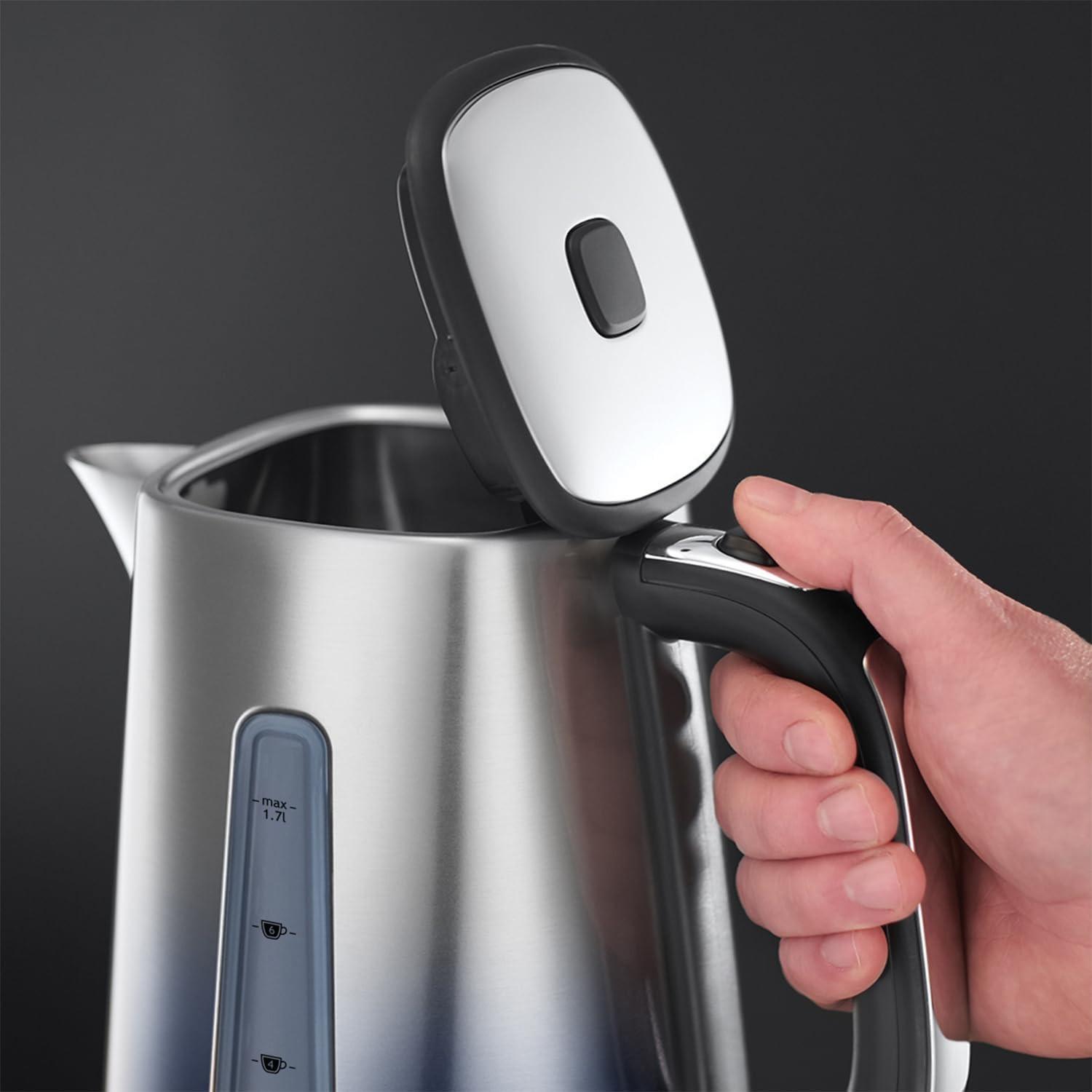 Russell Hobbs Eclipse Jug Kettle & 4 Slice Toaster Kitchen Set (Midnight Blue) - Vibe Home