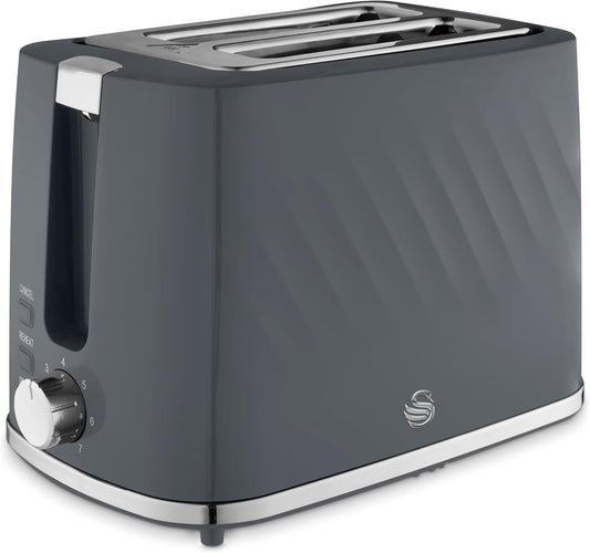 Swan Grey Windsor 2 Slice Toaster 7 Browning Levels ST14071GRY