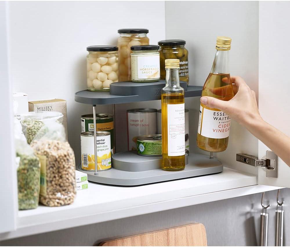 Joseph Joseph Grey CupboardStore 2-Tier Rotating Cupboard Food Organiser 85196 - Vibe Home