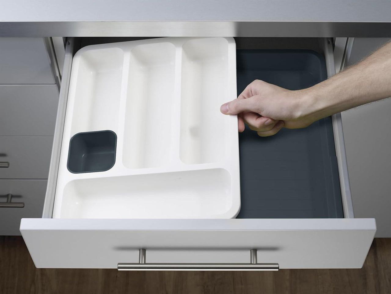 Joseph Joseph DrawerStore Expandable Grey Cutlery Tray Drawer Organiser 85042 - Vibe Home