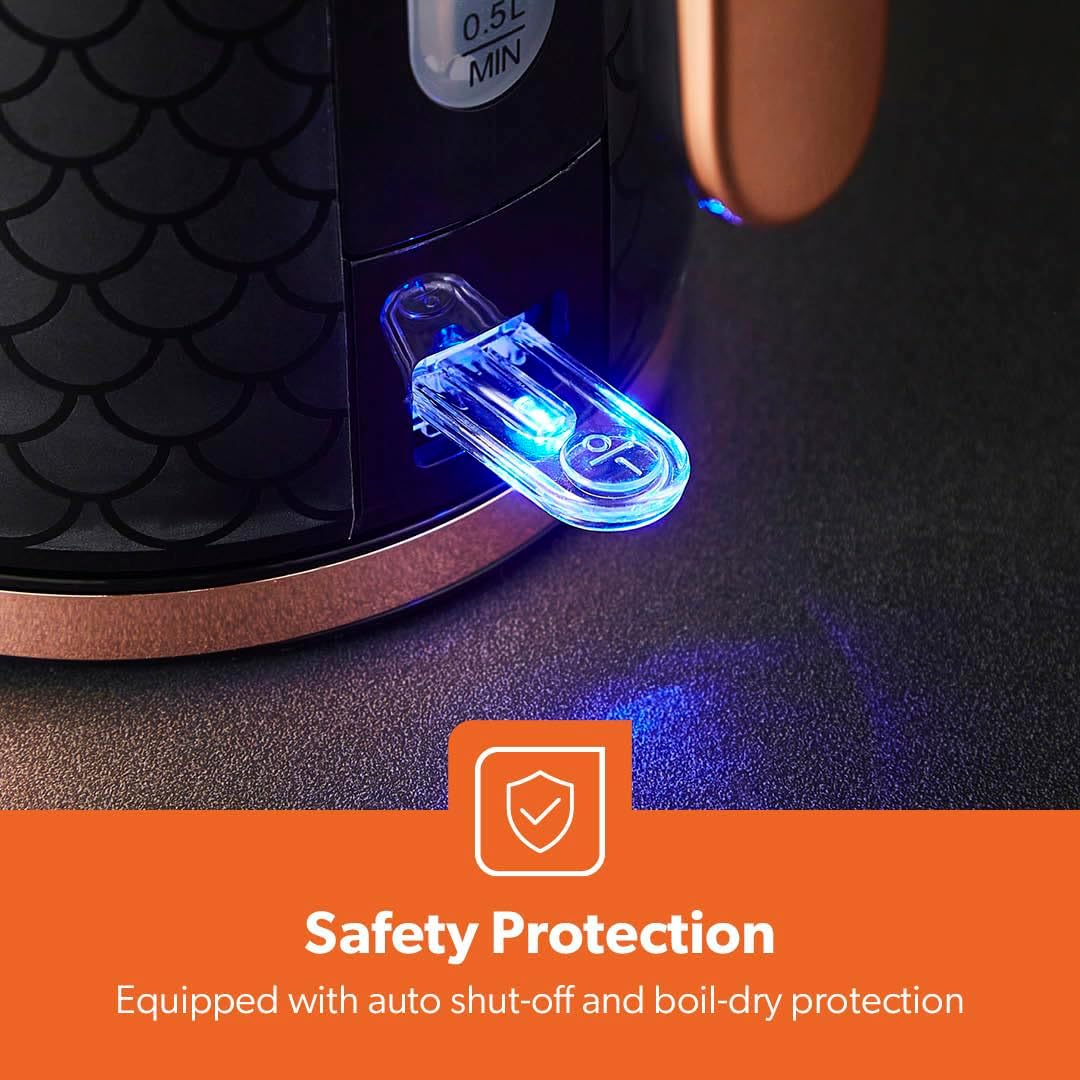 GEEPAS Aurora Kettle GK38076UK-BK (Black & Rose Gold)