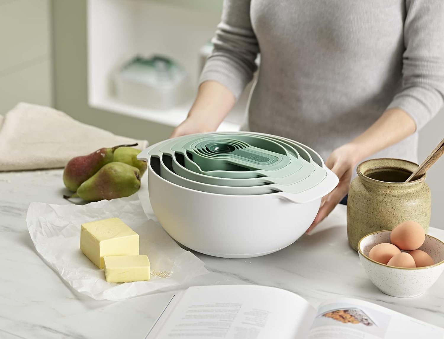 Joseph Joseph Nest 9 Plus 9-Piece Food Preparation Set 40112 (Green)