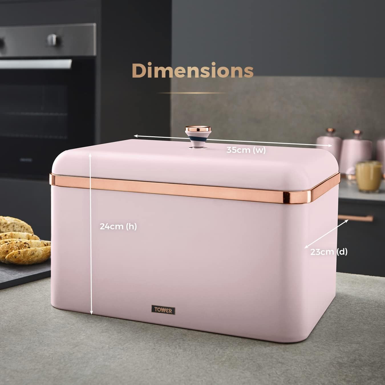 Tower Cavaletto Bread Bin Large T826130PNK (Marshmallow Pink)