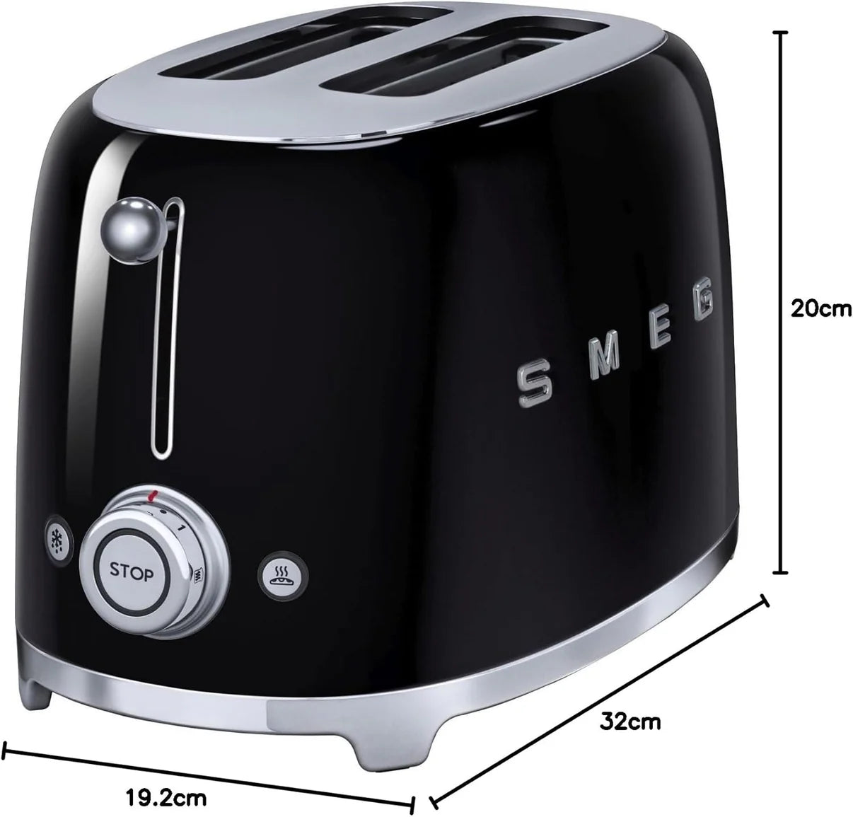 SMEG Retro Kettle & Toaster Temperature Controlled Kitchen Set (Black)