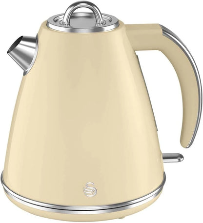 Swan Retro Kettle & 2 Slice Toaster Kitchen Set (Cream)