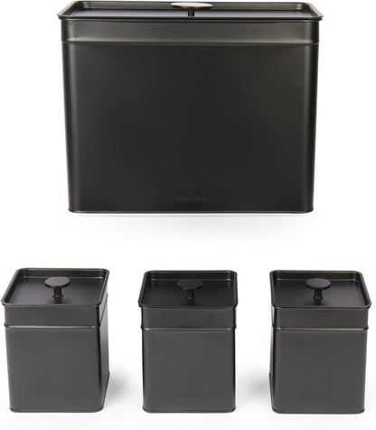 Salter Kuro Countertop Storage Set, Bread Bin & 3 Canisters BW126141EU7 (Matte Black)