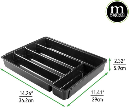 mDesign Adjustable Cutlery Tray Expandable Kitchen Organiser Trays (Grey)