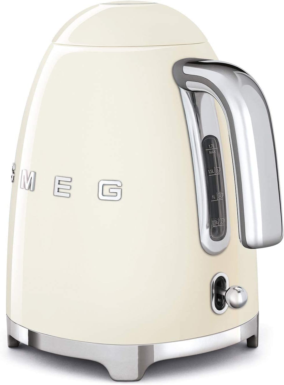 SMEG Cream Kettle Cordless Stainless Steel Retro 50's Style KLF03CRUK