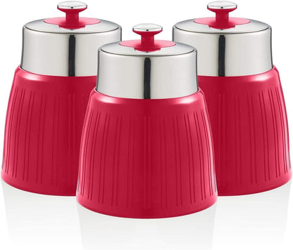 Swan Canister Set Retro Kitchen Canisters SWKA1024RN - Red