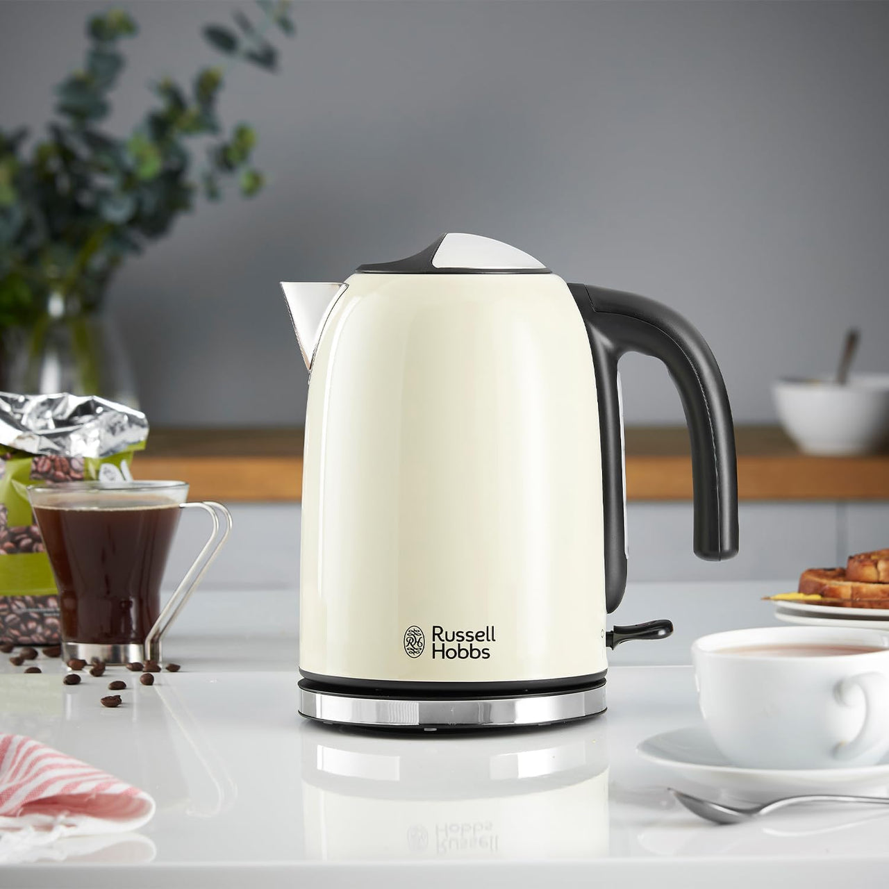Russell Hobbs Colours Plus Kettle & 2 Slice Toaster Kitchen Set (Jasmine)