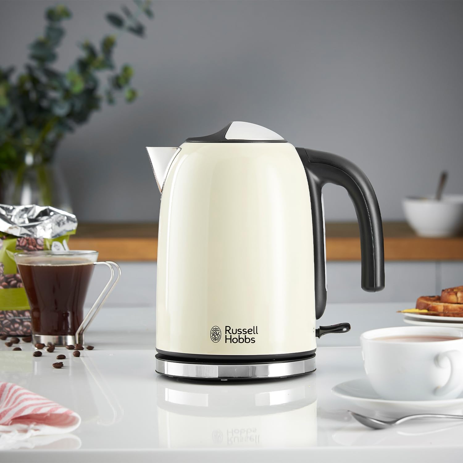 Russell Hobbs Colours Plus Kettle & 2 Slice Toaster Kitchen Set (Jasmine)