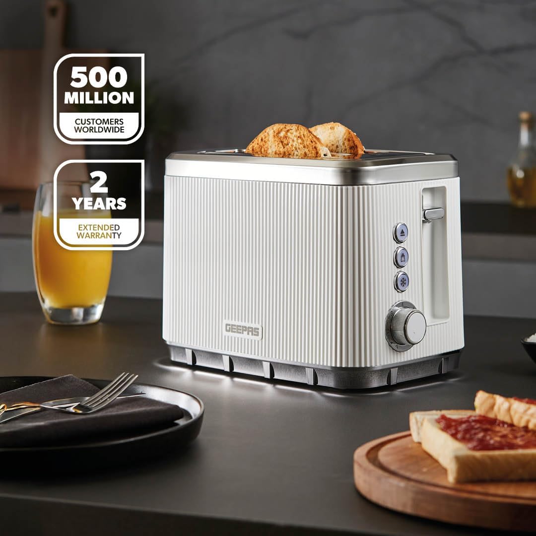 GEEPAS Arcus 2 Slice Toaster GBT36570UK-WT (White)