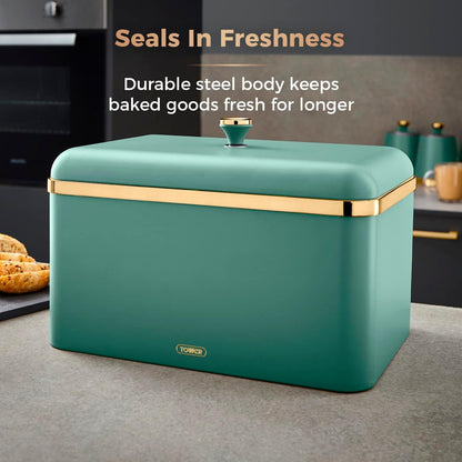 Tower Cavaletto Large Bread Bin Metal T826130JDE (Jade Green)