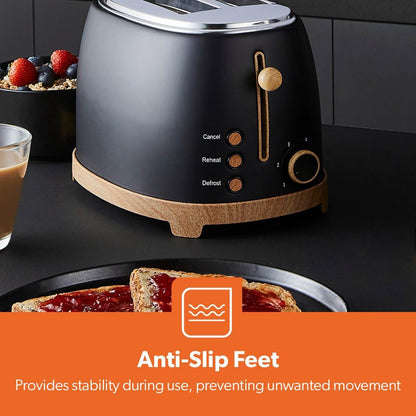 GEEPAS NordiQ 2 Slice Toaster GBT36560UK-BK (Black)