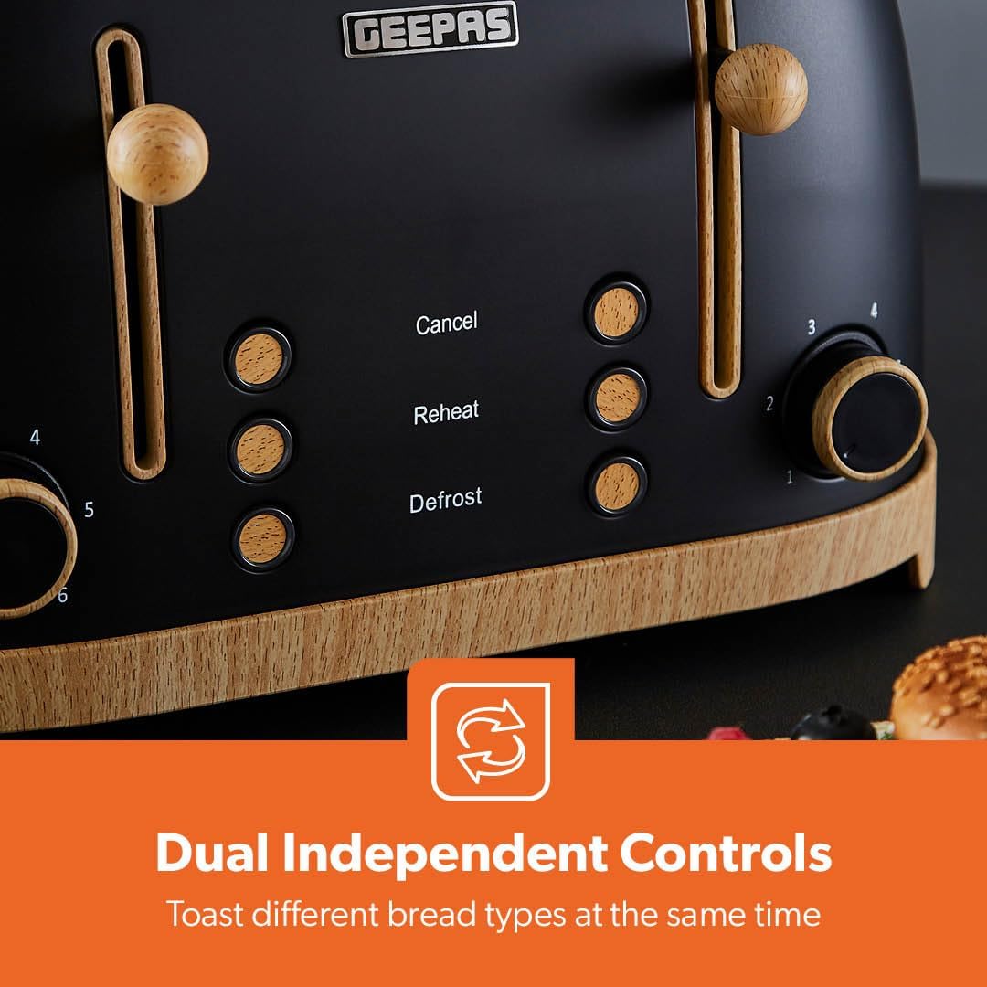 Geepas GEEPAS NordiQ 4 Slice Toaster GBT36561UK-BK (Black)