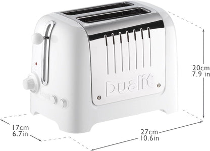 Dualit Lite Jug Kettle & 2 Slice Toaster Kitchen Set (White).