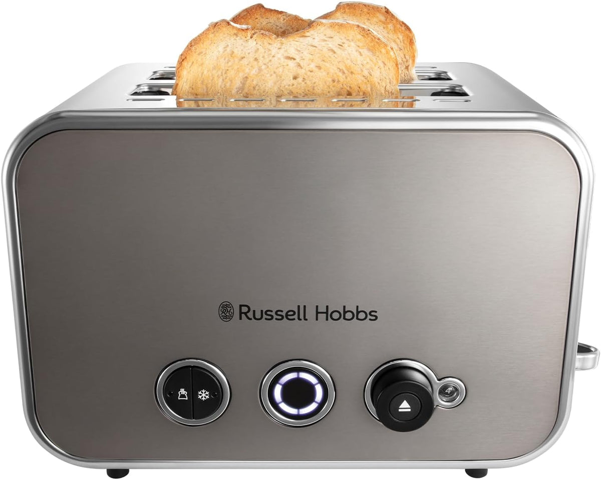 Russell Hobbs Distinctions Jug Kettle, 2 Slice Toaster & Microwave Kitchen Set (Titanium)