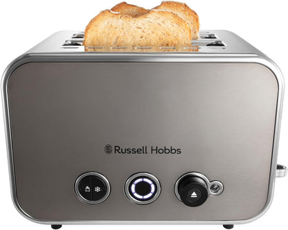 Russell Hobbs Distinctions Jug Kettle, 2 Slice Toaster & Microwave Kitchen Set (Titanium)