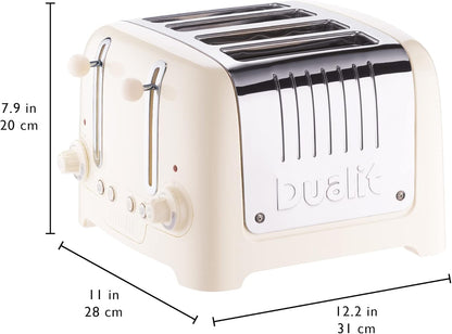 Dualit Lite Kettle & 4 Slice Toaster Kitchen Breakfast Set (Canvas White Trim)