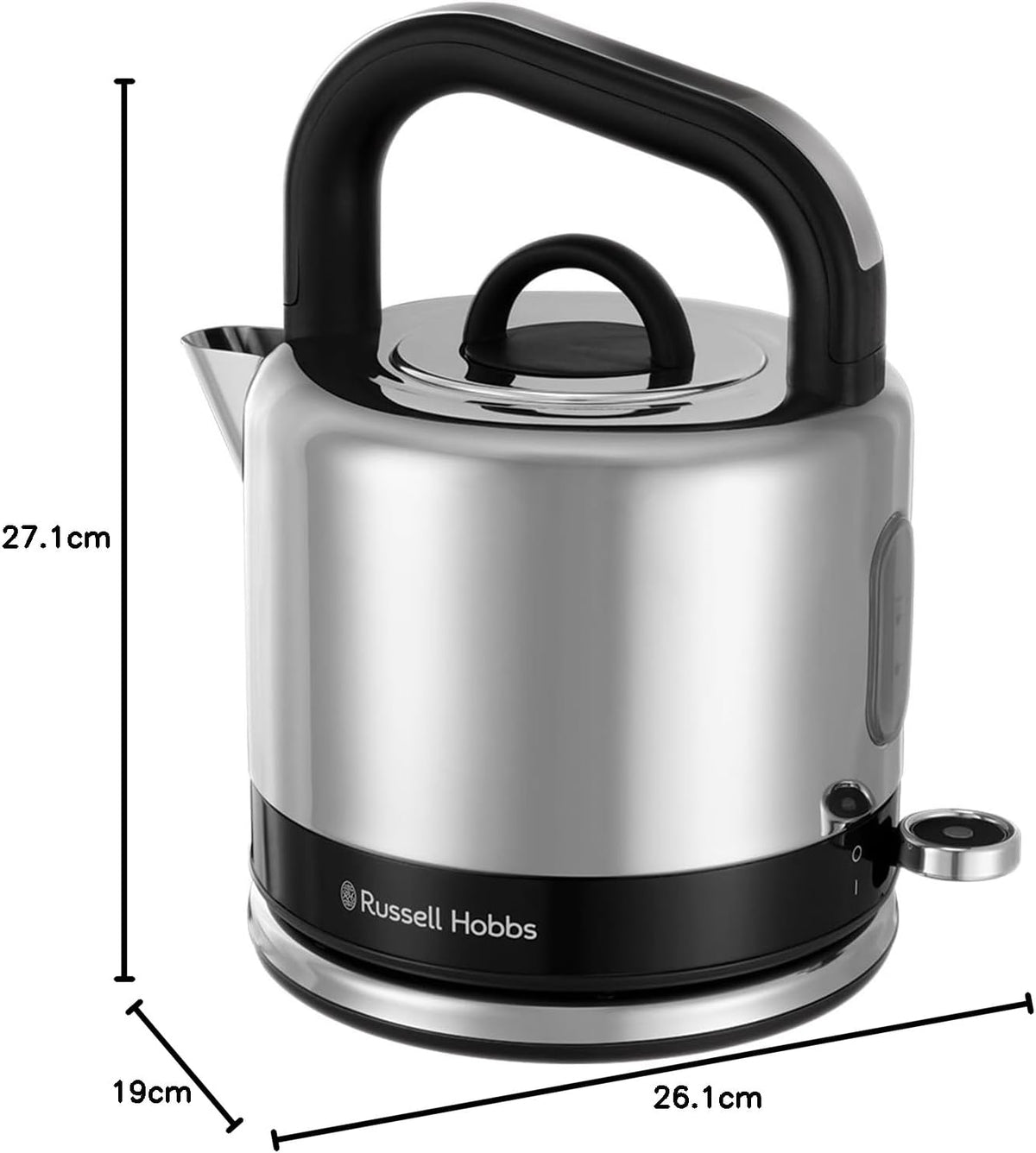 Russell Hobbs Distinctions Pyramid Kettle, 2 Slice Toaster & Microwave Kitchen Set (Black)
