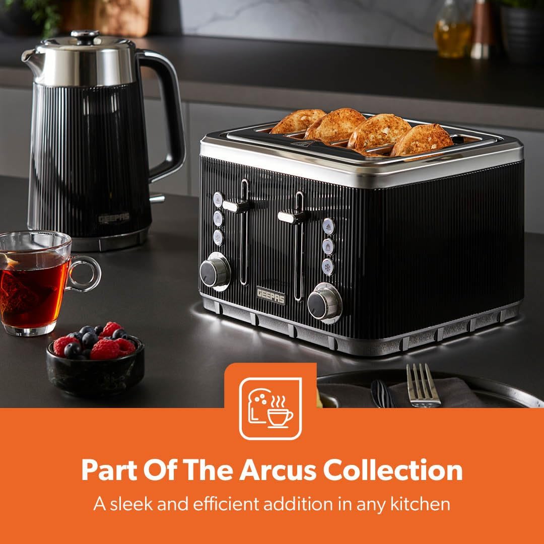 Geepas GEEPAS Arcus 4 Slice Toaster GBT36571UK-BK (Black)