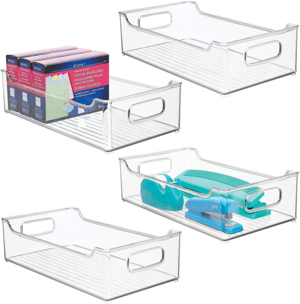 mDesign 4 Storage Containers Storage Tubs Handles Boxes Organisers