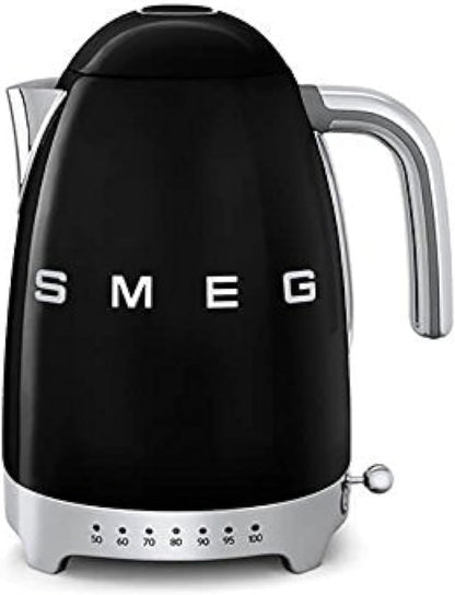 Smeg KLF04BLUK Variable Temperature Kettle 3D Logo Black