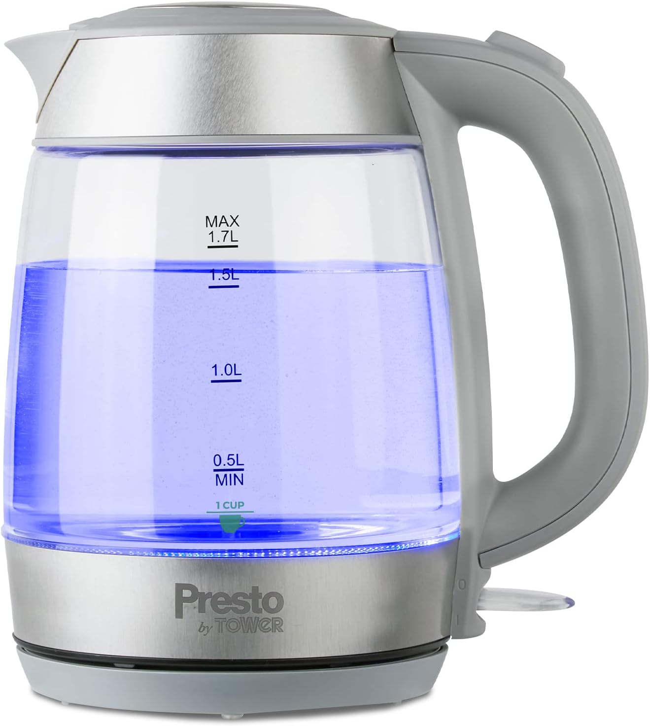 Tower Presto Glass Kettle 2200W 1.7L PT10040GRY Grey