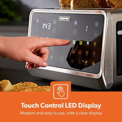 GEEPAS 5-in-1 Digital 4 Slice Toaster 1770W GBT36569UK (Silver)