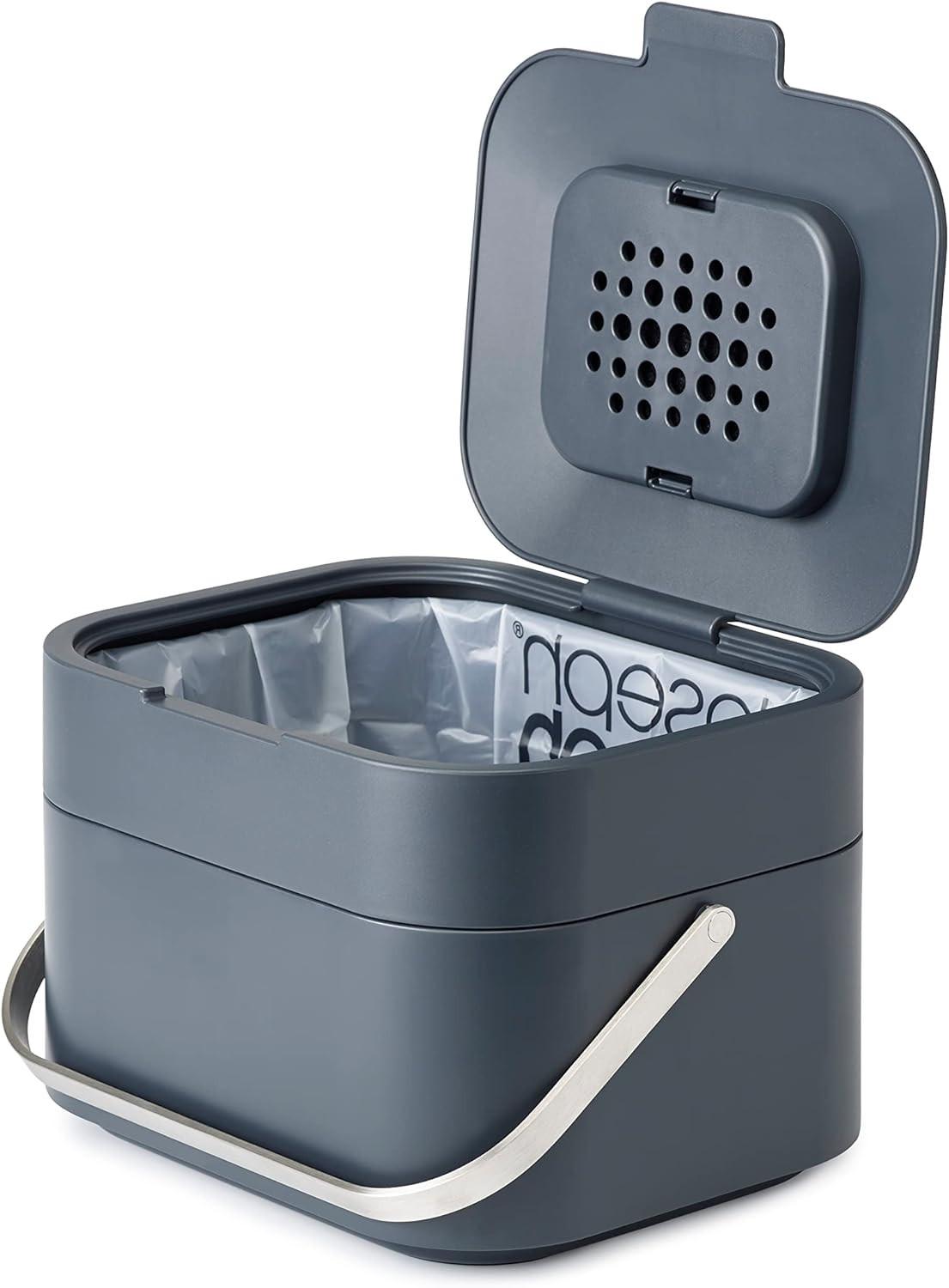 Joseph Joseph Intelligent Waste Stack 4 Food Graphite Compost Caddy Bin 30016 - Vibe Home